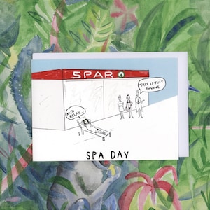 Carte de jour de spa || Carte de voeux vierge || Jeu de mots drôle avec humour