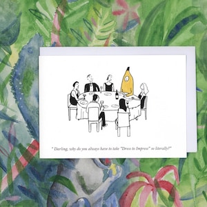 Carte Banana Man | Carte de vœux vierge | Spirituel