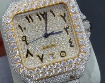 Reloj Moissanite / reloj de diamantes / reloj helado / reloj hip hop / reloj de lujo / helado / reloj automático / relojes para hombres / reloj