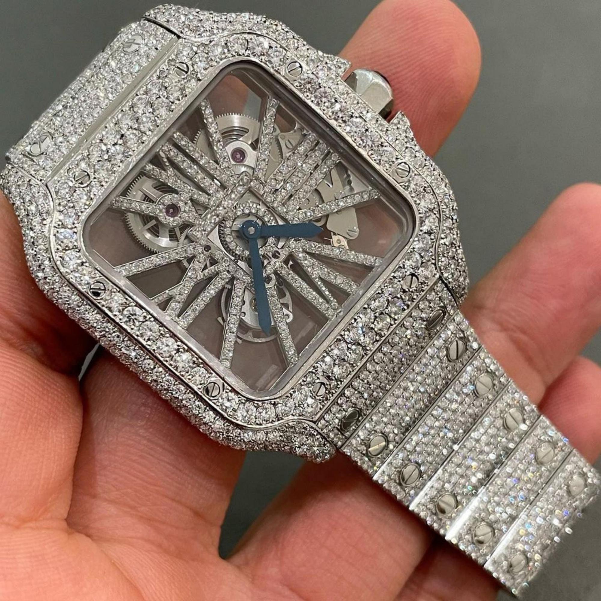 Diamond skeleton watch cheap