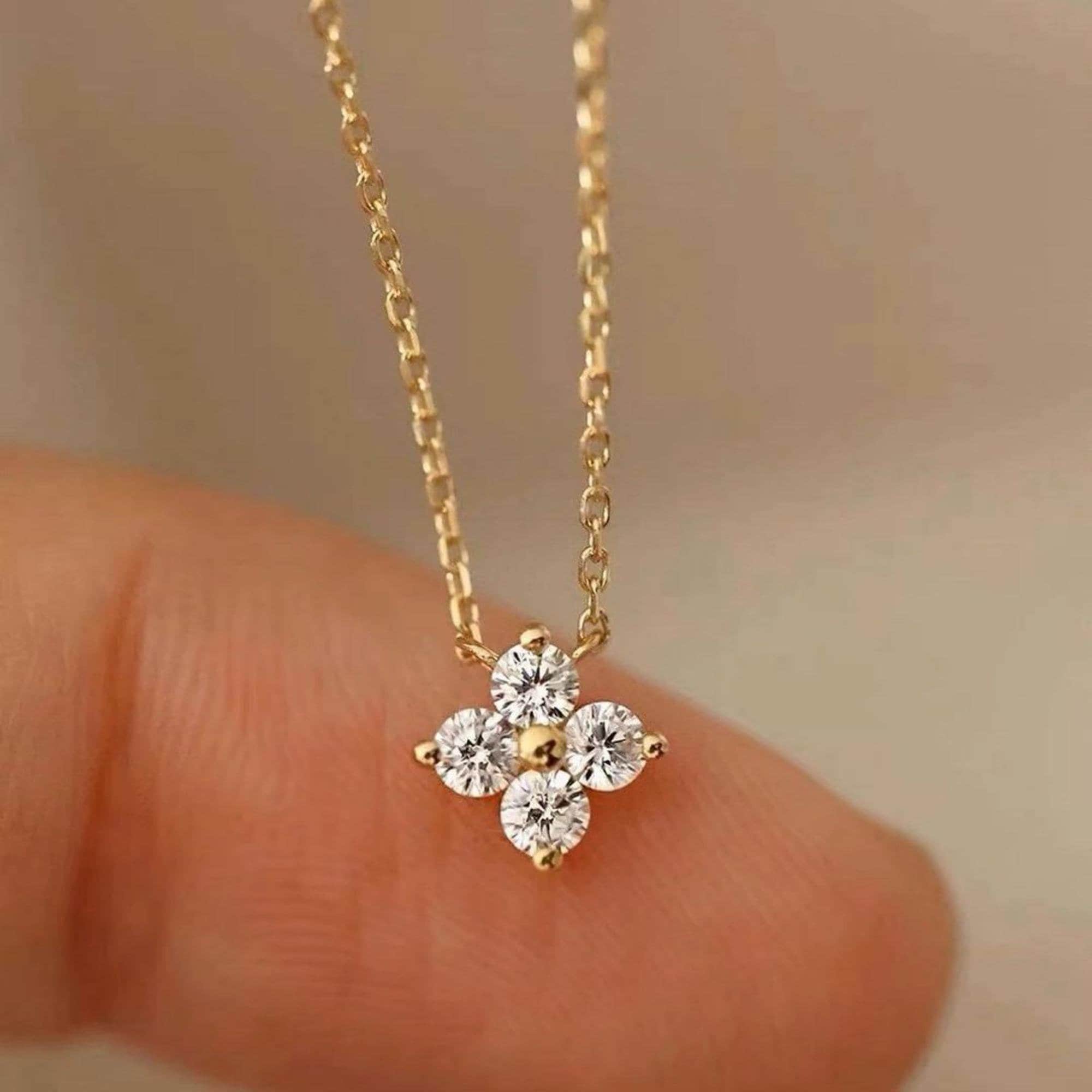 4 stone diamond necklace deals