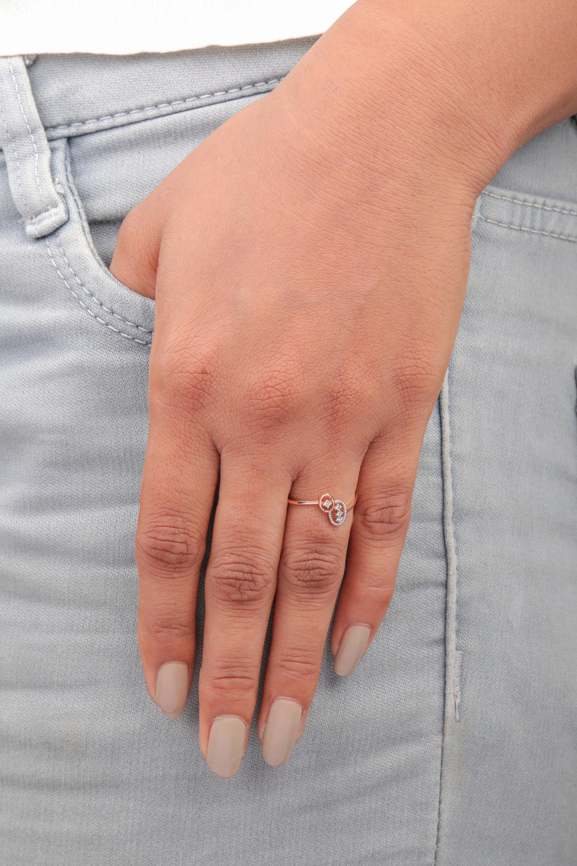 Infinity 18K Rose Gold Promise Ring Rose Gold Engagement Etsy