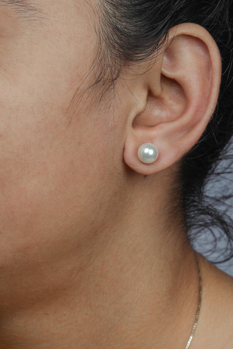 Real Freshwater single pearl necklaceSterling Silverstatement pearl ringstud earringsolitairegiftbirthstoneWeddings giftdainty