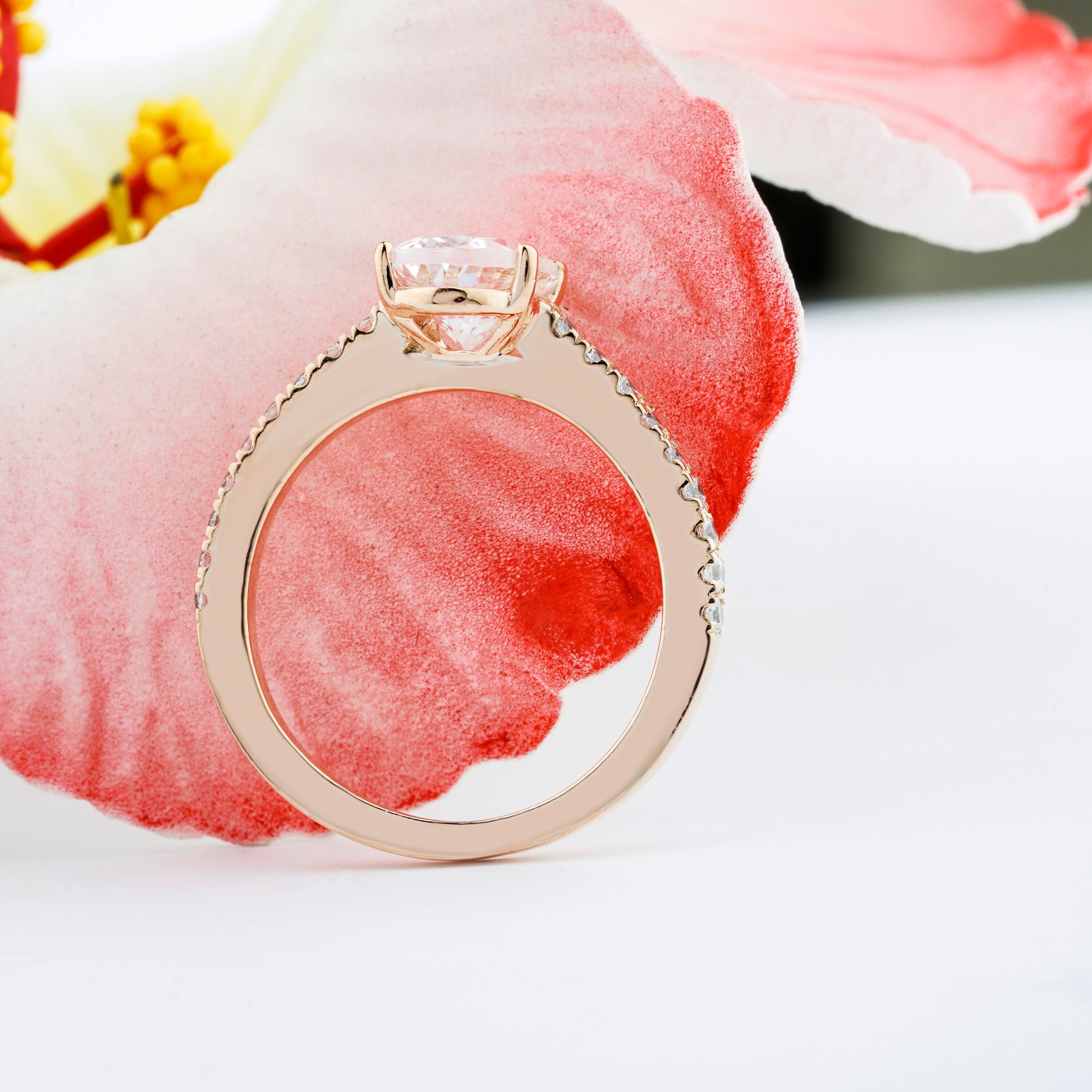 14K Solid Gold Ring/ 3.00CT Oval Simulated Diamond Wedding Etsy UK