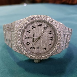VVS Lab Moissanite Diamonds Watch Fully Iced Out Automatic Hip Hop Fully Icy Hip Hop Bust Down Luxury Jewelry Handmade Mens Watch. image 1