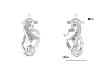IGI zertifiziert 14K Weißgold Diamant Ohrringe für Frauen, Valentinstag Geschenk für Sie