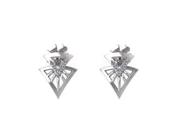 IGI zertifiziert 14K Weißgold Diamant Ohrringe für Frauen, Valentinstag Geschenk für Sie