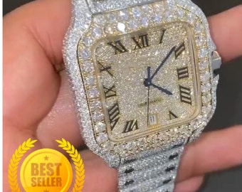 Reloj cartr Moissanite/reloj de diamantes/reloj helado/reloj hip hop/reloj de lujo/helado/reloj automático/relojes para hombres/reloj