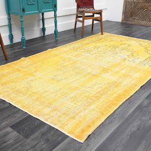 5.2x9.2 ft, TURKISH Rug, Area Rug, Handmade Rug, Wool Rug, Vintage Rug, Bohemian Rug, Oushak Rug, Living Room Rug, Rug 6x9, Farmhouse Decor