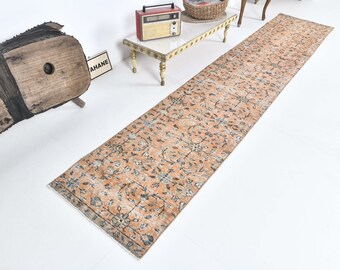 2x10 TURKISH VINTAGE RUNNER,Oushak Handmade Wool Rug,2x10 Runner Rug,Unique Rug,Wool Area Rug,Bohemian Runner,Vintage Carpet,6352