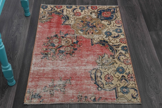 2.4 x 3.3フィート、トルコ製ラグ、ヴィンテージラグ、ウシャックラグ