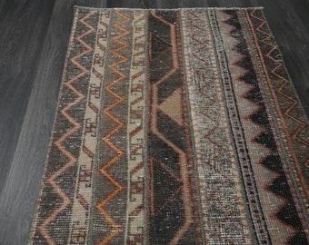 2x8 TURKISH Runner, VINTAGE Runner, Oushak Runner, Patchwork Runner, Wool, Handmade, Boho Decor, Ethnic Carpet, Hallway Runner Brown