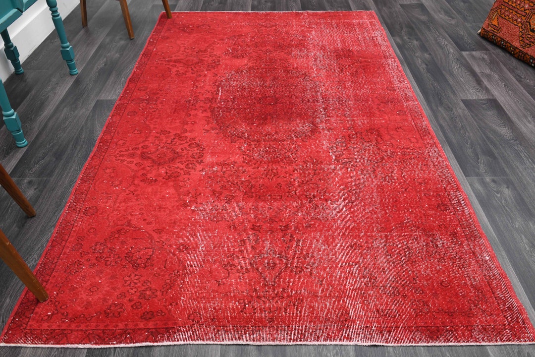 5.4x8.9フィート、トルコ製ラグ、ヴィンテージラグ、ウシャックラグ