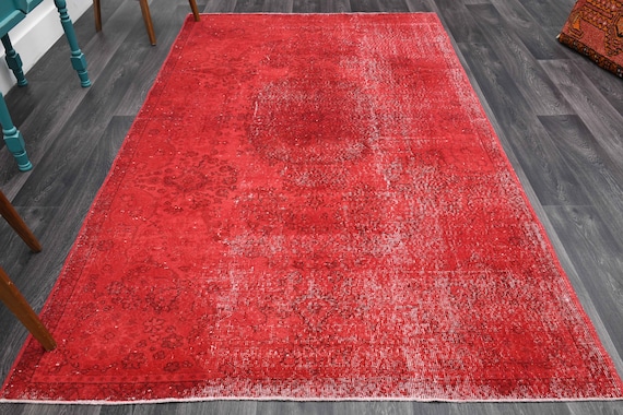 5.4x8.9フィート、トルコ製ラグ、ヴィンテージラグ、ウシャックラグ