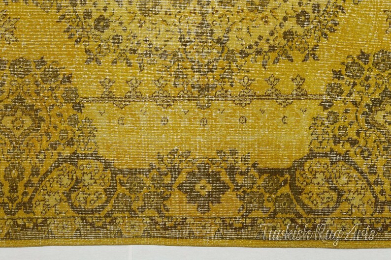 5.2x9 Ft, YELLOW, VINTAGE Rug, TURKISH Rug, Handmade, Bohemian, Wool ...
