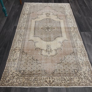3.6x6.6 ft, TURKISH Rug, Area Rug, Vintage Rug, Authentic Rug, Oushak Rug, Wool Rug, Oriental Carpet, Living Room Rug, Boho Decor Rug, Brown