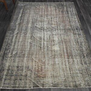 6.2x8.9 ft, TURKISH Rug, Antique Rug, Oushak Rug, Home Decor, Handmade Wool Rug, Gray Blue Carpet, Area Rug, Neutral Rugs, 6x9 Area Rug