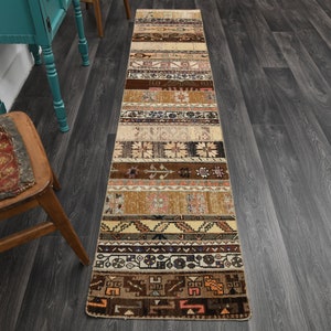 1.9x9.1 ft, TURKISH Runner, PATCHWORK, VINTAGE Runner, Oushak Runner, Farmhouse Decor, Handmade Wool Rugs, Hallway Runner, Handmade Carpet