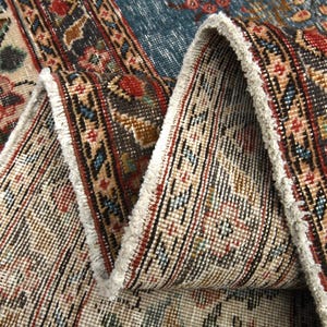 9x12 ft, Oriental Blue VINTAGE OUSHAK Rug,  Large Area Rug, Living Room Rug, Bohemian Decor, Gift for New Home, Turkish Rug, Handmade Wool