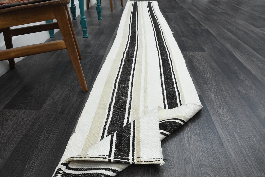 デニムブルー✳︎72×188 ベージュ　ロング　ランナー　トルコヴィンテージラグ デニムブルー✳︎72×188 ベージュ ロング ランナー トルコヴィンテージ