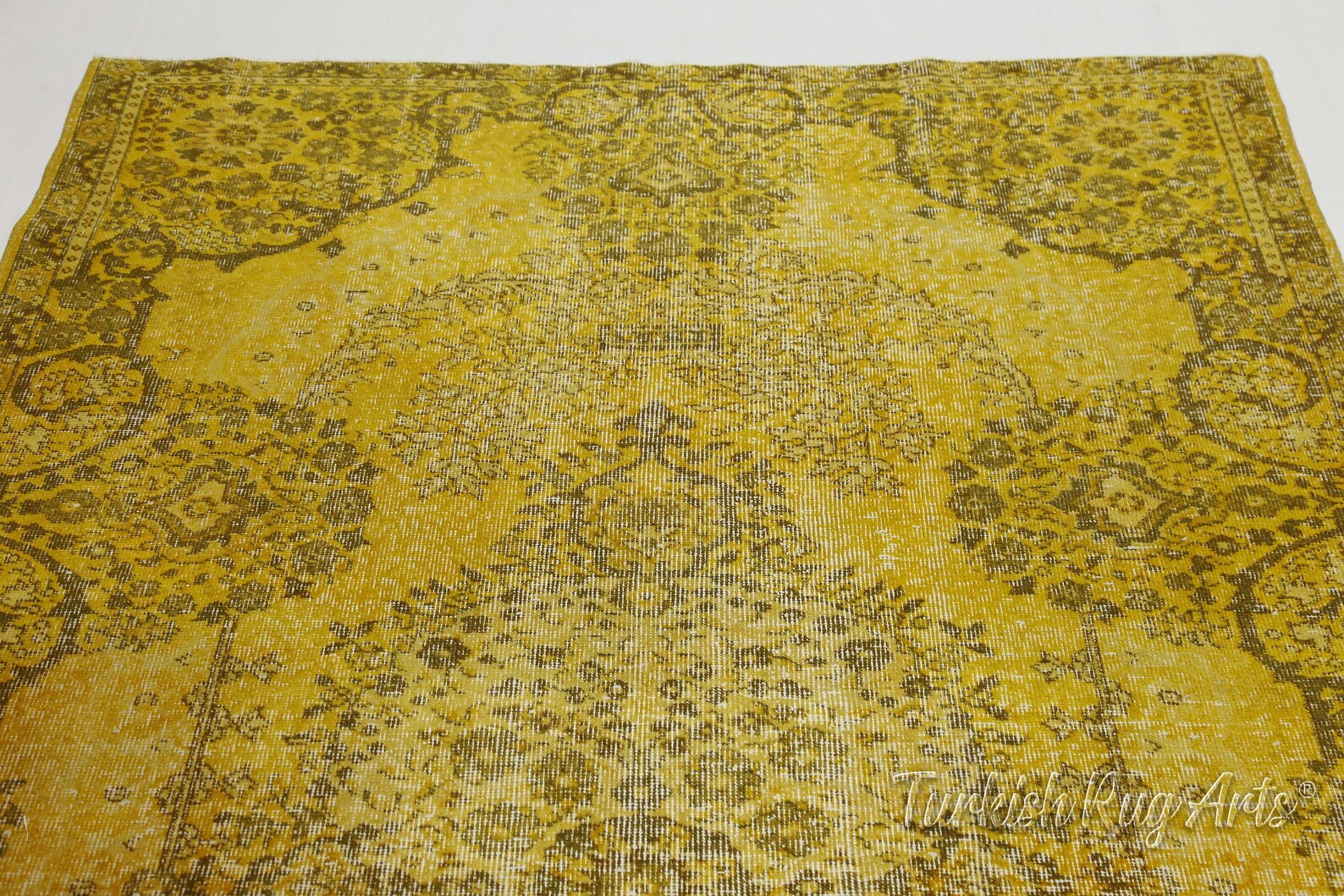 5.2x9 Ft, YELLOW, VINTAGE Rug, TURKISH Rug, Handmade, Bohemian, Wool ...