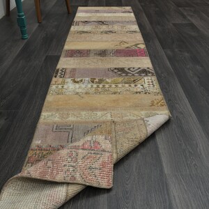 1.9x9.1 ft, TURKISH Runner, PATCHWORK, VINTAGE Runner, Oushak Runner, Farmhouse Decor, Handmade Wool Rugs, Hallway Runner, Neutral Carpet