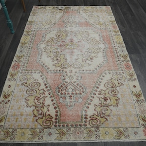 4.2 x 7.3フィート、トルコ製ラグ、ウシャックラグ、ヴィンテージラグ