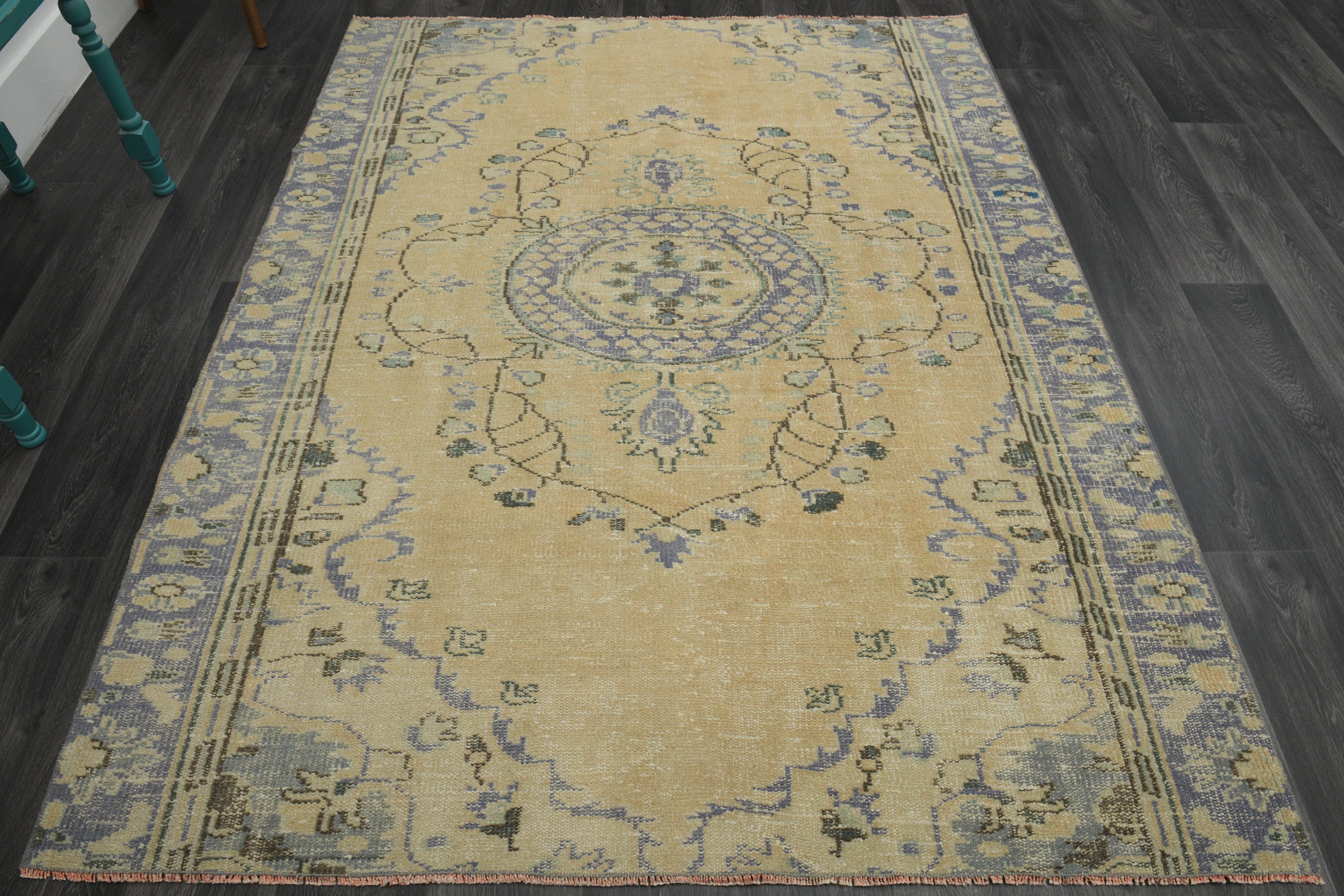 87×211 ベージュオレンジ　オリエンタル柄　トルコヴィンテージラグ il_fullxfull.5115898629_esii.jpg