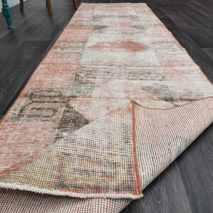 2.8x10.7 ft, TURKISH RUNNER RUG, Runner Rug, Wool Rug, Vintage Rug, Turkish Rug, Handmade Rug, Oushak Rug, Distressed Rug, Bohemian Rug, Rug