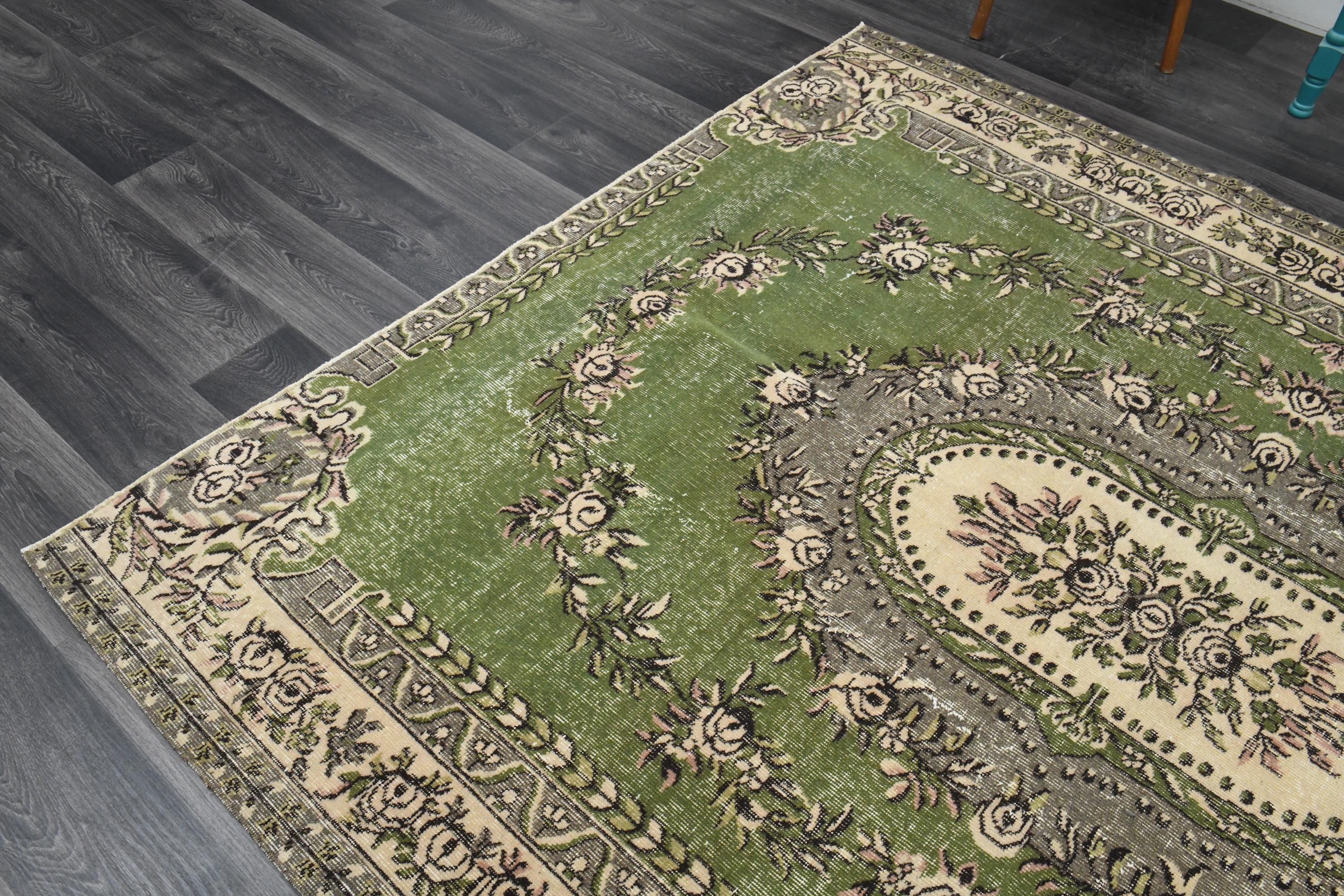 トルコヴィンテージラグ A71 超大判 レア トープ ブラウン ネイビー