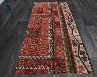 2.7x3.8フィート、トルコキリムラグ、ヴィンテージラグ