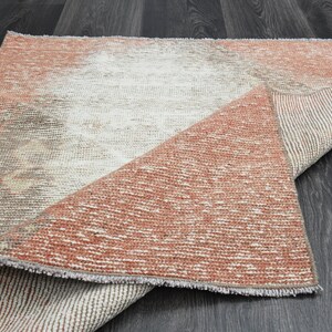 2.6x3.2 Ft TURKISH Rug, Vintage Rug, Oushak Rug, Wool Rug, Orange Brown Rug, Handmade Rug, Bath Mat, Door Mat, Home Decor, 3x3 Rug, Mini Rug