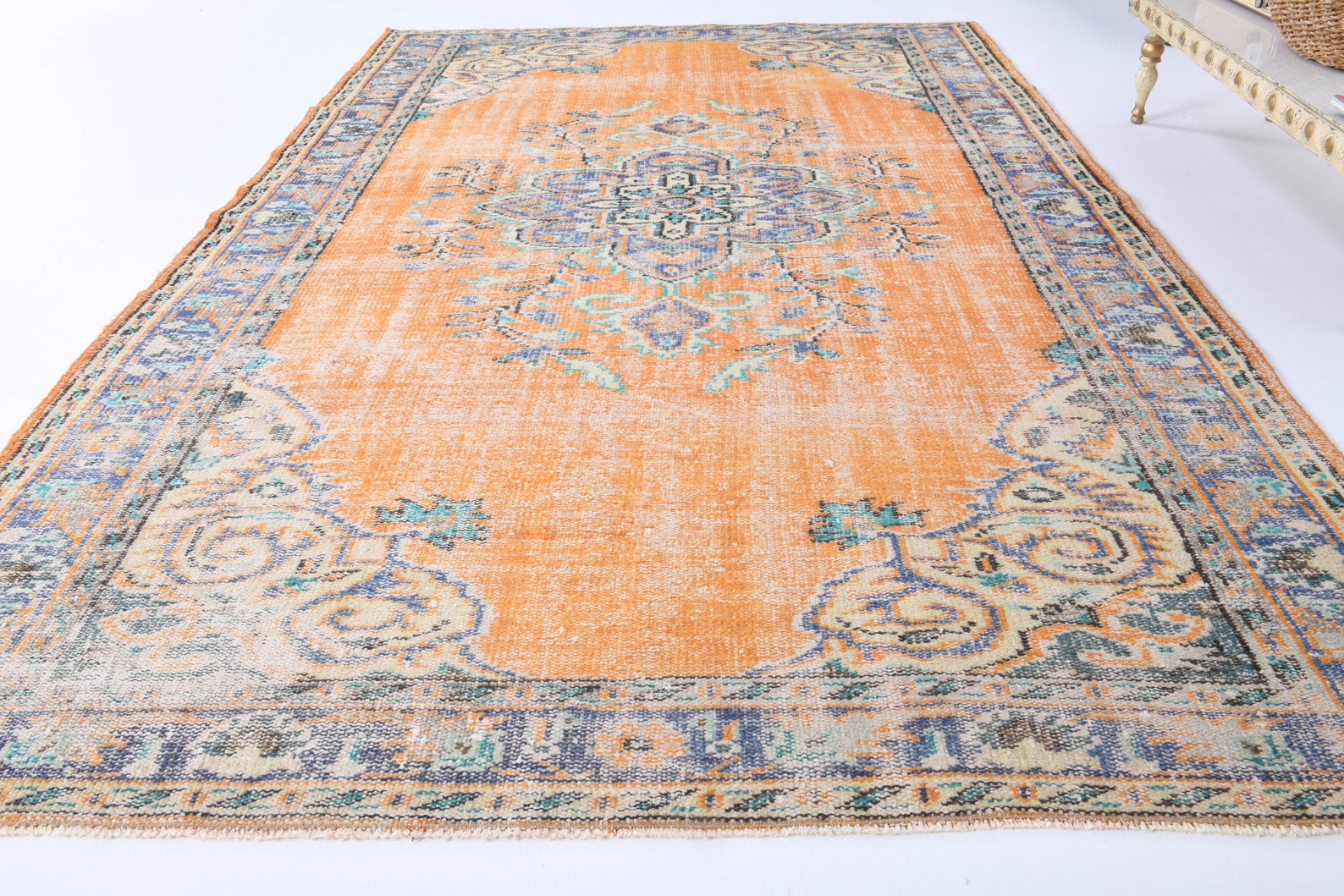 5.7x9 Ft VINTAGE Rug TURKISH Rug Area Rug Handmade Wool Etsy