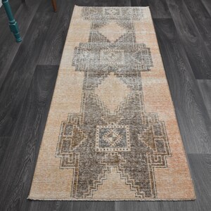 2.6x6.4 ft, VINTAGE Runner, TURKISH Runner, Tribal Rug, Hallway Runner, Handmade, Wool, Oushak Runner, Farmhouse Decor, Tribal Rustic Carpet