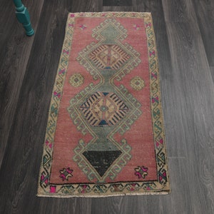 1.8x3.6 Ft, TURKISH Rug, Vintage Rug, Oushak Rug, Wool Rug, Handmade Rug, Bath Mat, Door Mat, Farmhouse Decor, Runner Rug, Small Rug, Carpet