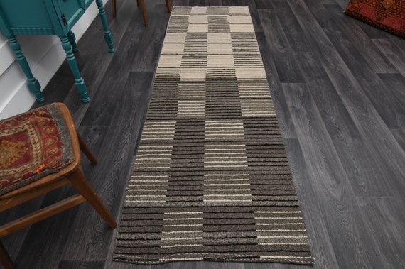 2.9 x 9.4フィート、トルコキリムランナー、ヴィンテージランナー、ウ