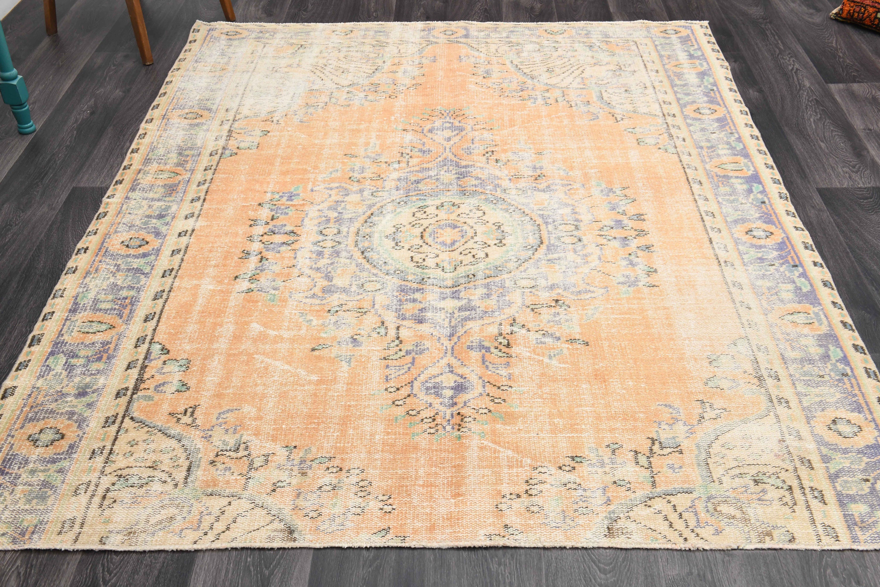 87×211 ベージュオレンジ　オリエンタル柄　トルコヴィンテージラグ 87×211 ベージュオレンジ オリエンタル柄 トルコヴィンテージラグ 87