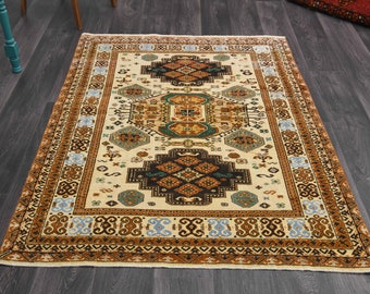 4.3x5.8 Ft, TURKISH Rug, Oushak Rug, Vintage Rug, Wool Rug