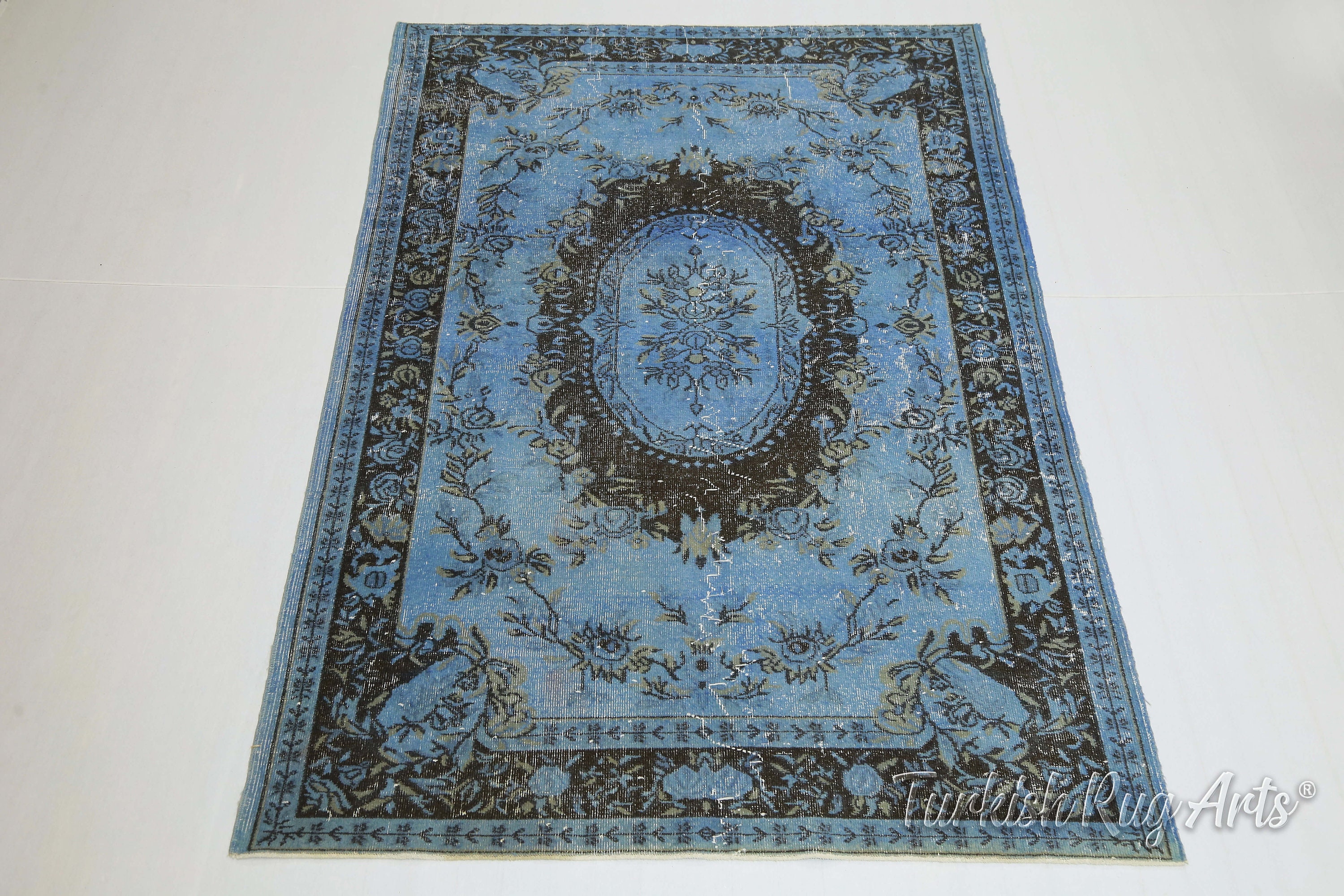5.7x8.6 ft PASTEL BLUE ORIENTAL Area Rug Free Shipping Etsy