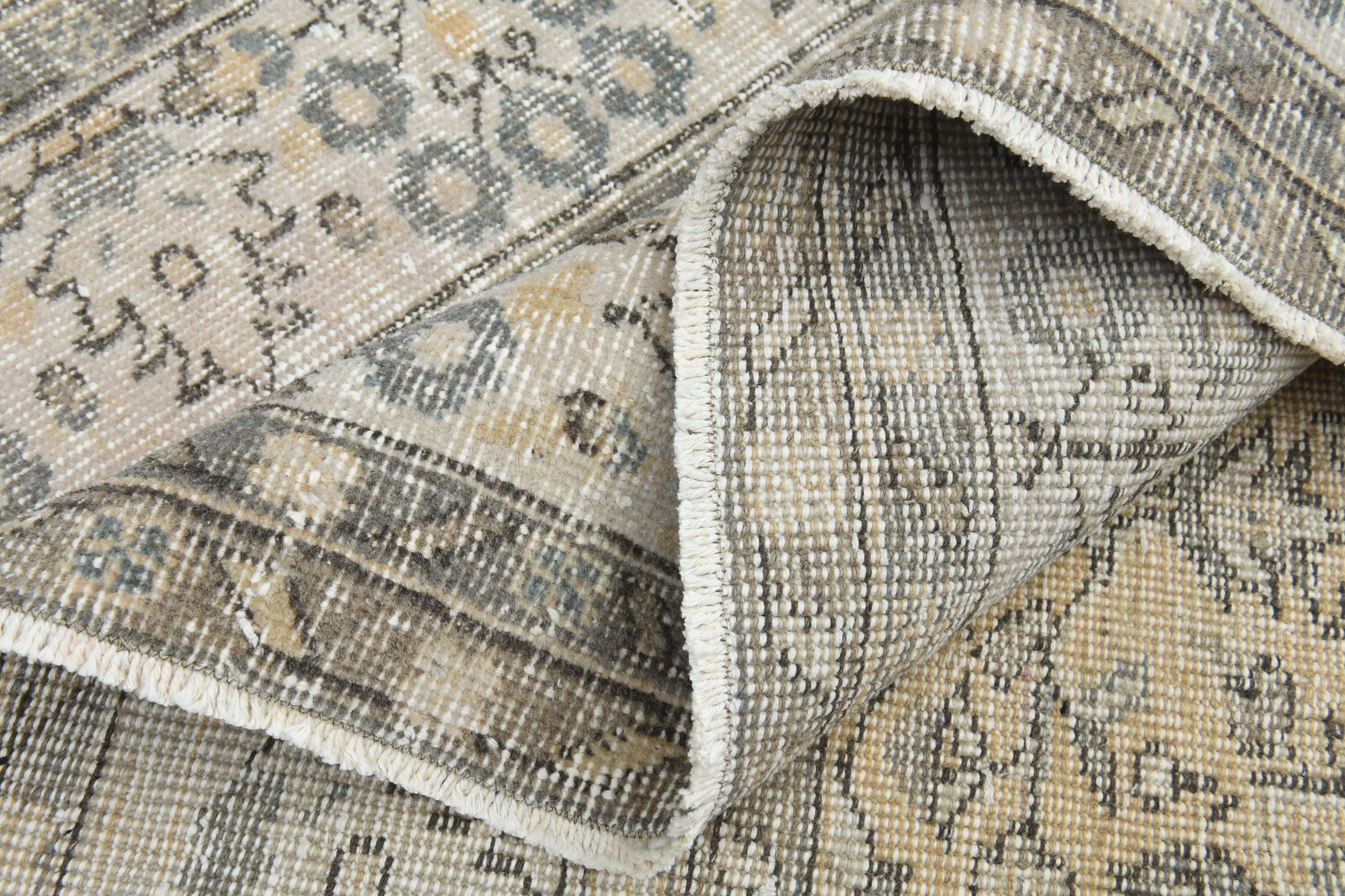 6.7x9.7フィート、花柄ヴィンテージトルコ製エリアラグ、リビング