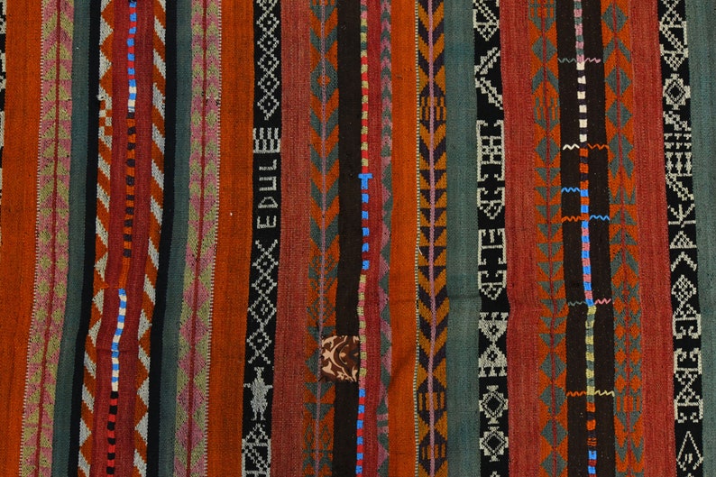 6.3x7.2 Ft, TURKISH KILIM Rug, Vintage Rug, Oushak Rug, Flatweave Rug