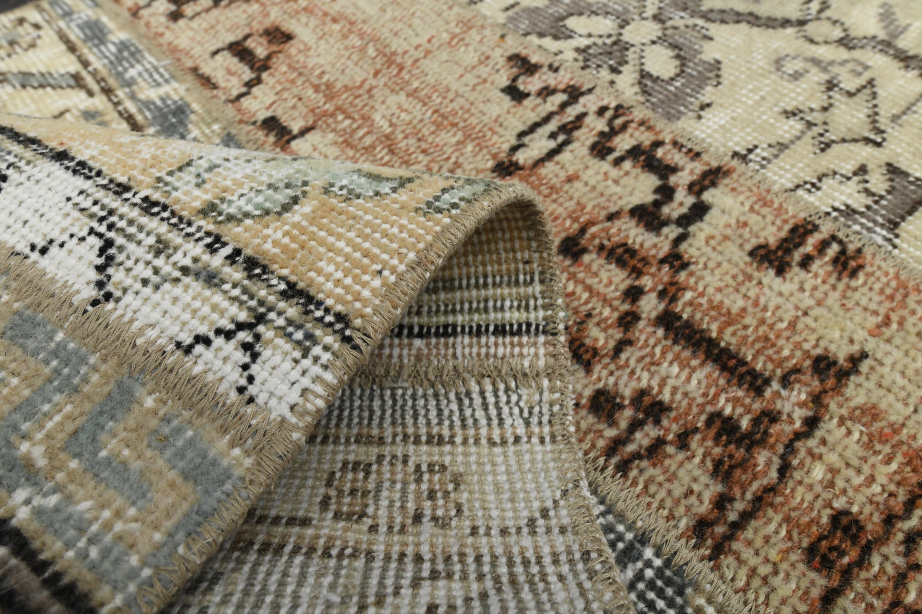 1.9 x 8.3フィート、トルコ製ランナー、パッチワーク、ヴィンテージ