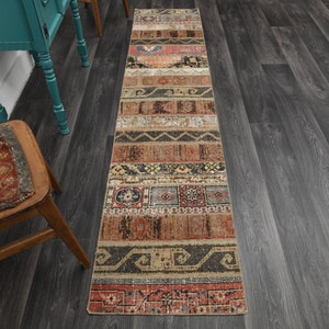 1.9x8.9 ft, TURKISH Runner, PATCHWORK, VINTAGE Runner, Oushak Runner, Farmhouse Decor, Handmade Wool Rugs, Hallway Runner, Handmade Carpet