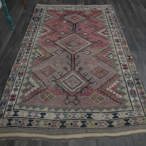 4.2 x 7.3フィート、トルコ製ラグ、ウシャックラグ、ヴィンテージラグ