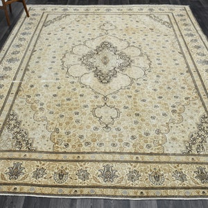 9.9x12.8 Ft, MEDALLION PERSIAN Rug, Vintage Rug, Area Rug, Persian Arts, Wool, Handmade, Living Room Rug, Boho Deco, Oversized Oriental Rug