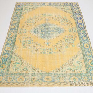 5.6x8.5 ft, TURKISH Rug, VINTAGE Rug, FLORAL Rug, Farmhouse Rug, Authentic Rug, Oushak Rug, Wool Rug, Area Rug, Wedding Decor, Bordered Rug