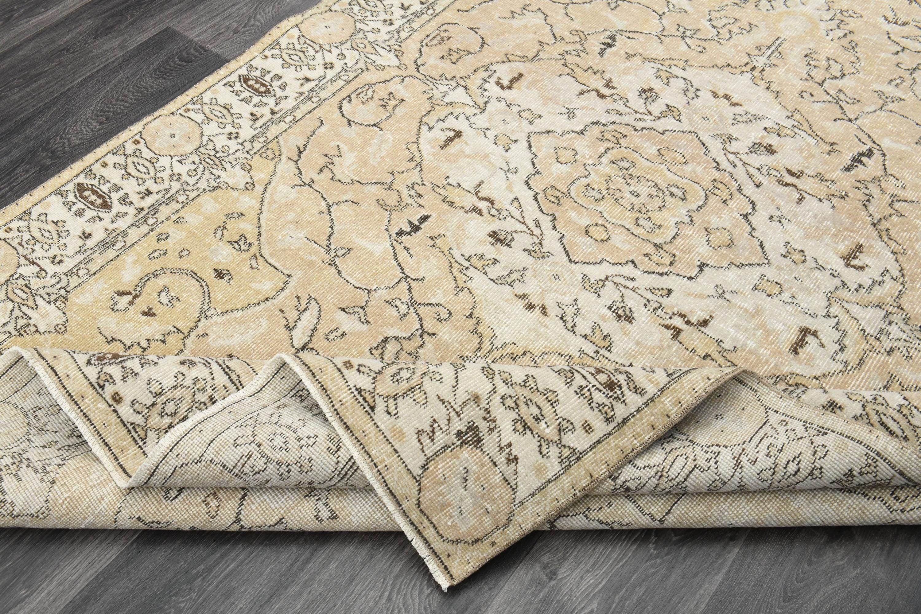 45×75 落ち着いたベージュ　ハーフラウンドトルコヴィンテージラグ 45×75 落ち着いたベージュ ハーフラウンドトルコヴィンテージラグ