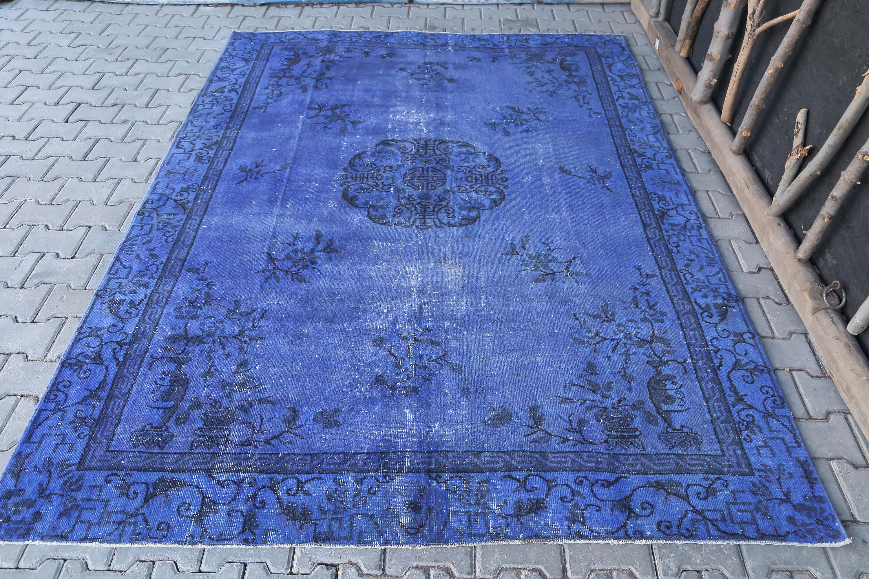 6.7x8.9 ft TURKISH Rug MEDALLION VINTAGE Rug Oushak Rug Etsy