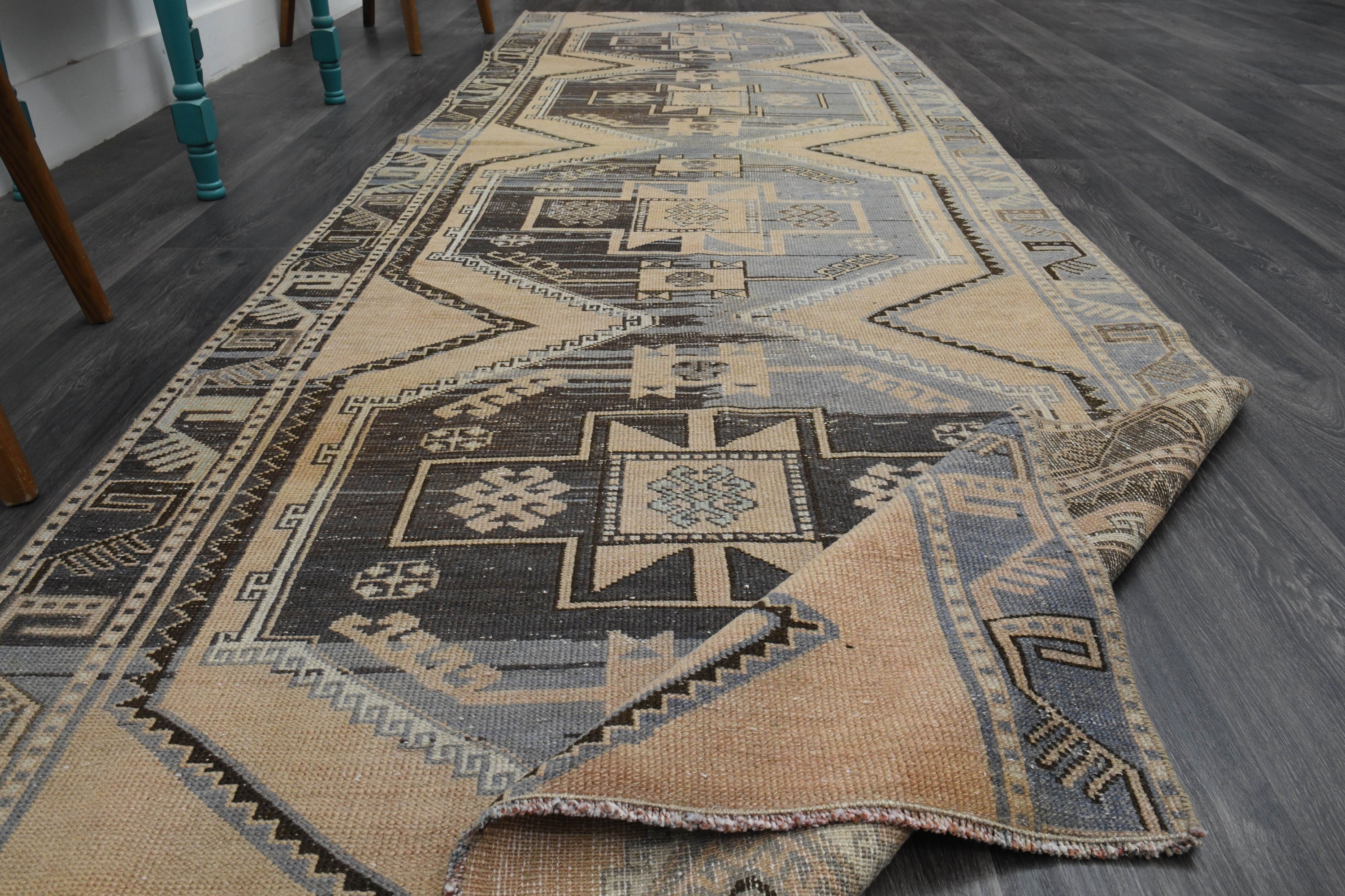 4' x 14' Vintage Kilim Runner Rug, Beige & Cream - Igors - Revival™