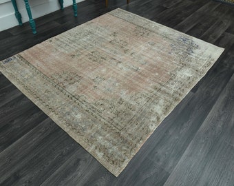 ヴィンテージ トルコラグ　ベージュ Antiques&Crafts880